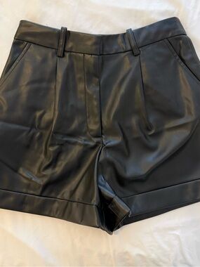 Zara Faux Leather Black High-Waist Women’s Shorts